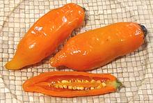Whole orange chilis