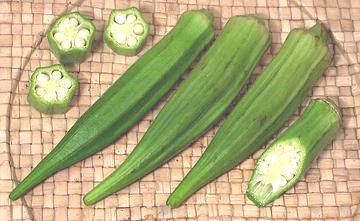 Okra Pods, whole and cut
