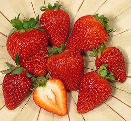California Strawberries on Dish whole and cut