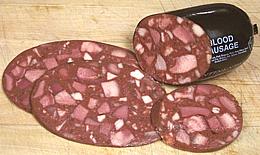German Blutwurst slices