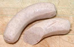 Whole and Cut Weisswurst