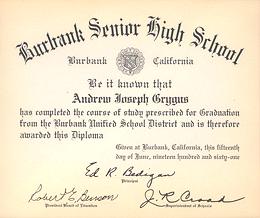 High School Diploma.