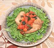 Dish of Fish Fillets with Tomatoes & Sage