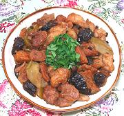 Dish of Chicken with Wine and Fruit
