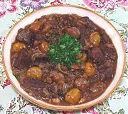 Bowl of Beef Stew with Chestnuts