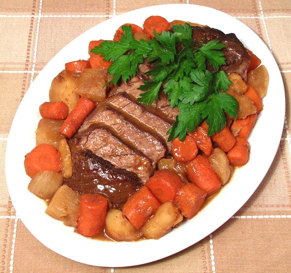 Platter of Beef Pot Roast with Vegies