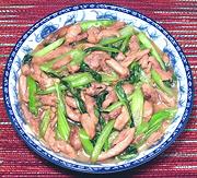 Dish of Chicken Yu Choy Stir-fry