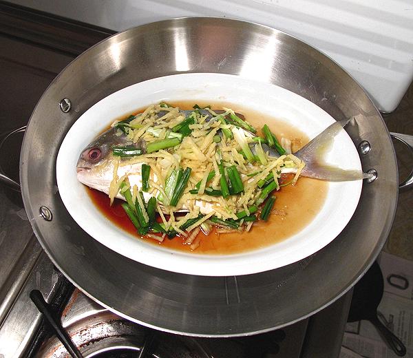 Fish prepared for steaming