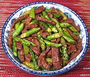 Dish of Beef with Asparagus & Black Beans