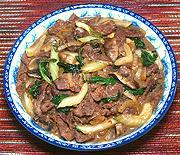 Dish of Beef with Three Vegetables