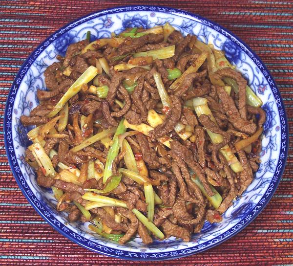Dish of Dry Fried Beef Slivers