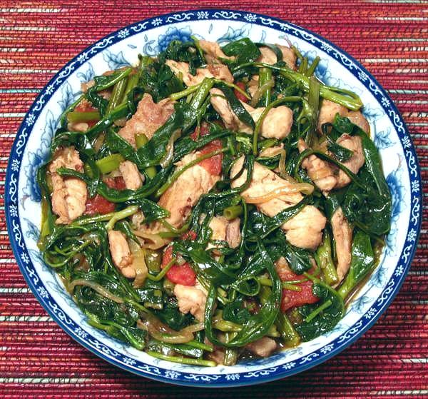 Dish of Pork and Ong Choy
