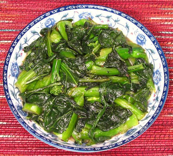 Dish of Chinese Broccoli with Oyster Sauce