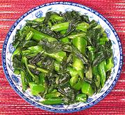 Dish of Chinese Broccoli with Ginger Sauce