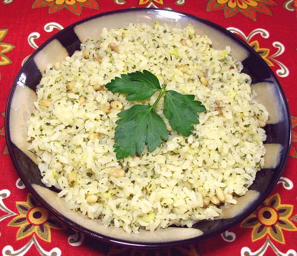 Bowl of Rice with Saffron and Pine Nuts