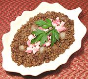 Dish of Lentils with Tiny Onions
