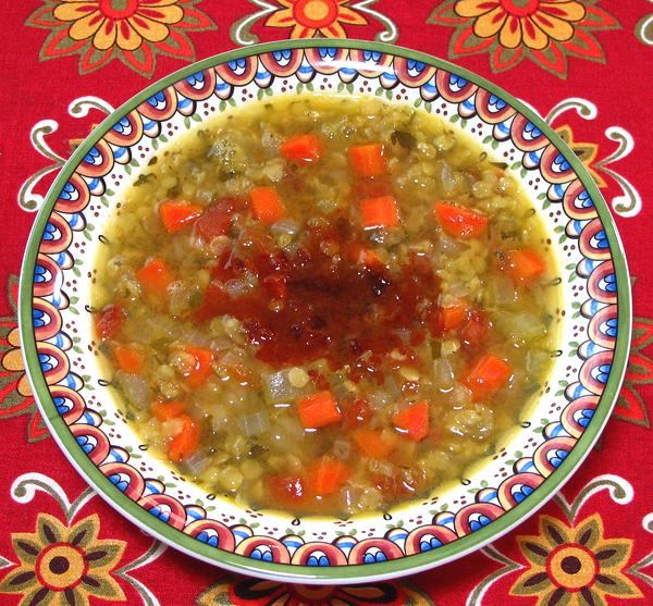 Bowl of Sephardic / Spanish Lentil Soup