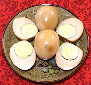 Dish of Onion Skin Eggs