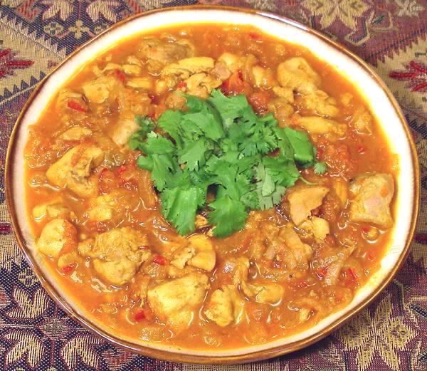 Dish of Chicken in Tomato Curry