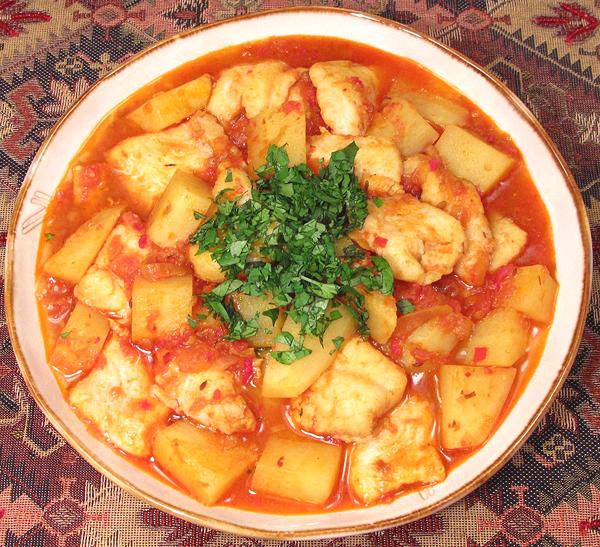 Dish of Fish & Potato Curry