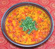 Bowl of Masoor Lentils with Tomatoes