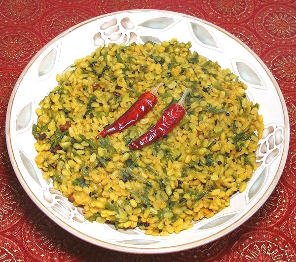 Dish of Spinach Stem Dal