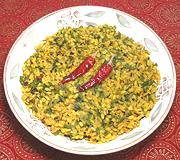 Dish of Spinach Stem Dal