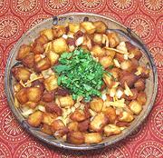 Dish of Aloo Chat (Fried Potatoes)