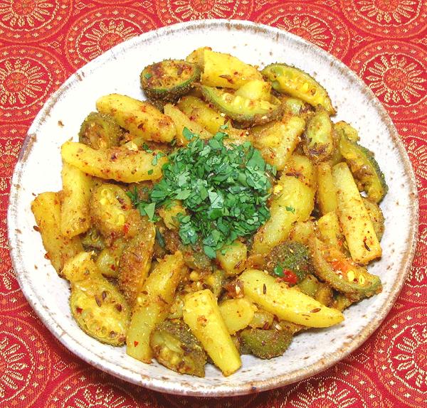 Dish of Potatoes with Kantola Gourd