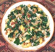 Dish of Potatoes & Spinach (or Chard)