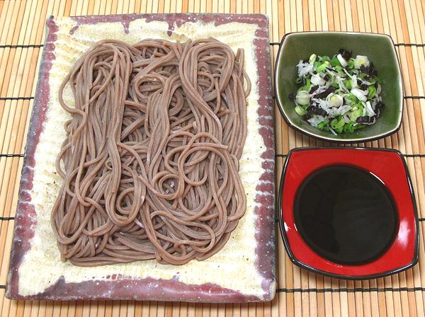 Soba Noodles with Dip and Condiments