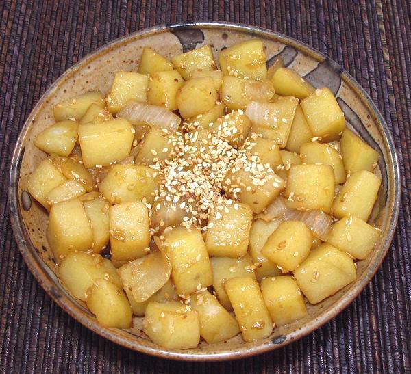 Dish of Seasoned Potato Cubes