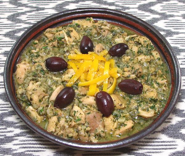 Dish of Chicken with Lemons & Olives