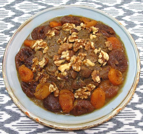 Dish of Lamb Tagine with Figs & Apricots