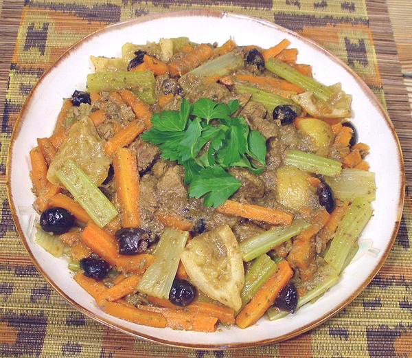 Dish of Lamb, Celery & Carrots Tagine