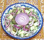 Bowl of Turkmen Potato Herb Salad