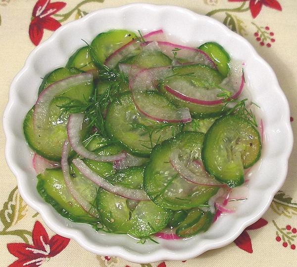 Dish of Cucumber Dill Salad