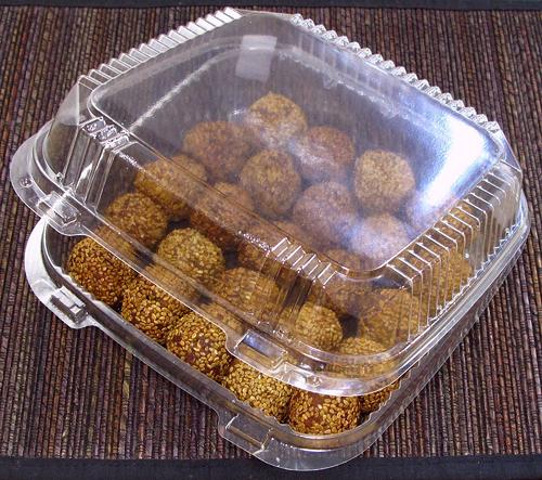 Clamshell of Curried Sweet Potato Balls