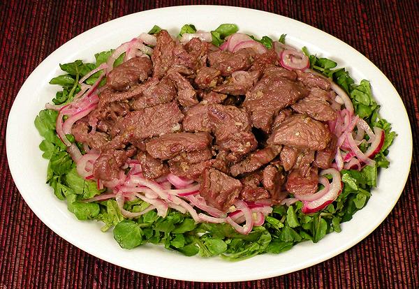 Dish of Beef & Watercress Salad