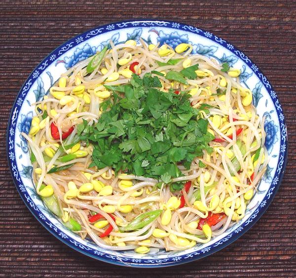 Dish of Soybean Sprout Salad