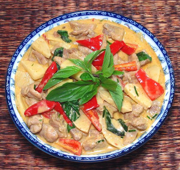 Dish of Chicken & Bamboo Red Curry