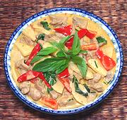 Dish of Chicken & Bamboo Red Curry