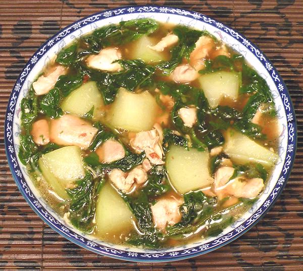 Dish of Chicken & Green Papaya Stew