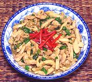 Dish of Chicken with Holy Basil & Chilis