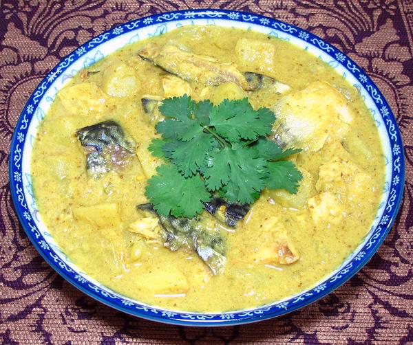 Dish of Indonesian Fish Curry
