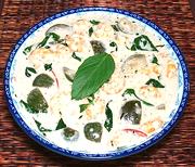 Dish of Green Curry with Shrimp
