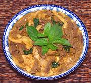 Dish of Beef & Bamboo Red Curry