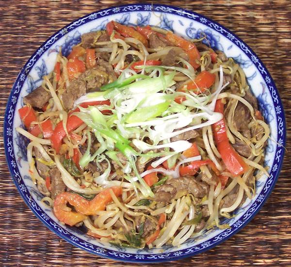 Dish of Beef & Bean Sprouts