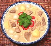 Dish of Beef Curry Massamun