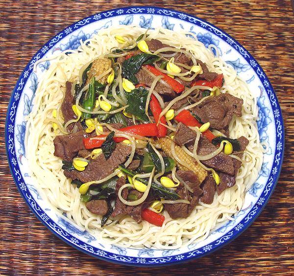 Dish of Beef with Mixed Vegetables